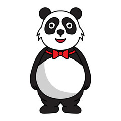 standing cute panda mascot cartoon character illustration