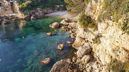 Fototapeta na wymiar Landscape in the Cap d'Antibes, South of France