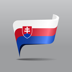 Slovak flag map pointer layout. Vector illustration.