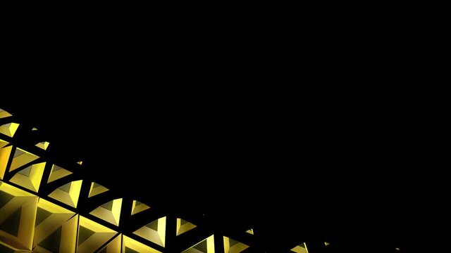 Abstract Cyber Futuristic Wave Technology transition Sci-fi black triangle geometric pattern surface background 3d rendering video with Alpha channel Transparent background