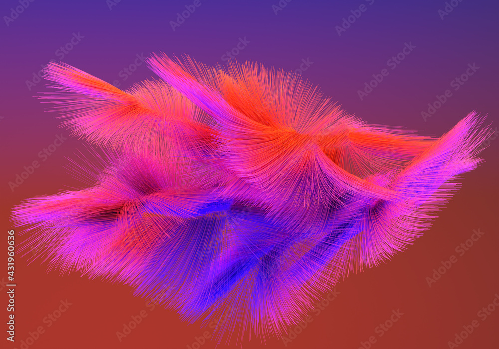 Poster abstract background of colored lines. chaotic movements. abstraction made of geometric shapes. neon 