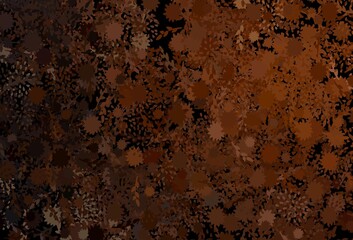 Dark Brown vector background with abstract shapes.