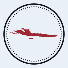 Hvar & Dalmatian Islands round stamp. Round logo with island map and title. Stylish minimal Hvar & Dalmatian Islands badge with map. Vector illustration.