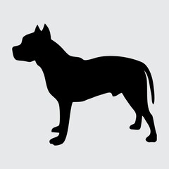 Dog Silhouette, Dog Isolated On White Background