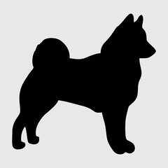Dog Silhouette, Dog Isolated On White Background