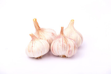 Garlic and Herbs Against COVID- 19 isolated on white background
