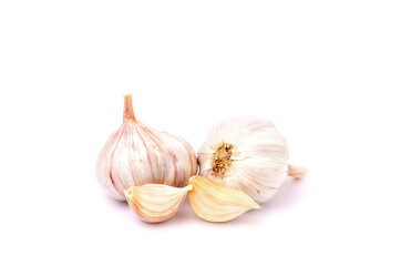 Garlic and Herbs Against COVID- 19 isolated on white background