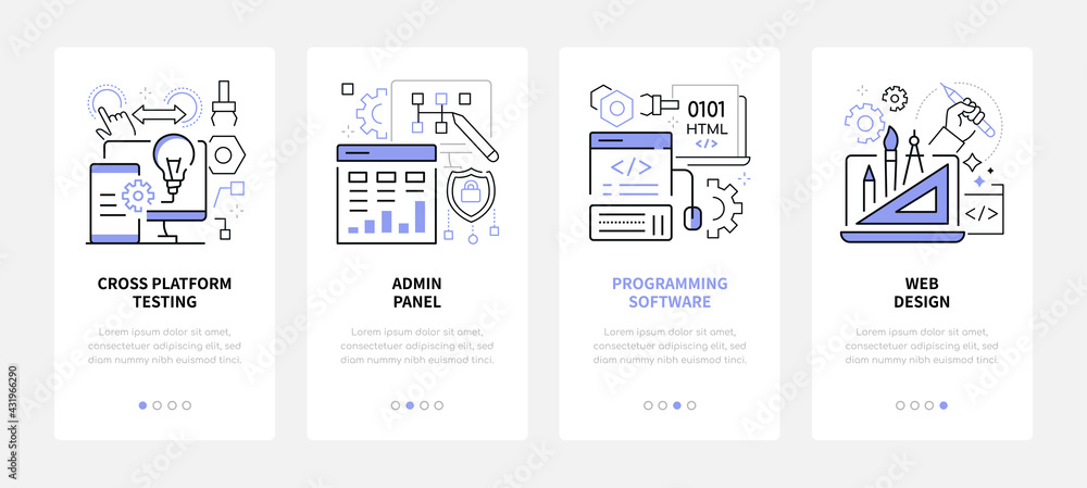 Poster web development - modern line design style web banners