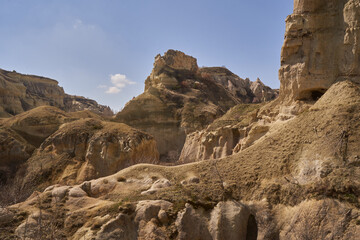 Fototapeta premium Pigeon Valley. The mountains. Cave. Old Antique City. Republic of Turkey
