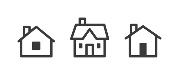 House vector icon collection. Home linear pictogram set.
