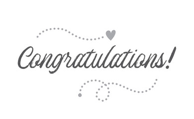 Congratulations lettering,. Calligraphic style typo design.
