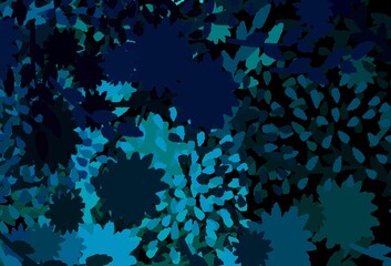 Fototapeta na wymiar Dark Blue, Green vector background with abstract shapes.