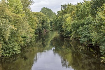 Fototapeta na wymiar beautiful French countryside reflecting in the river