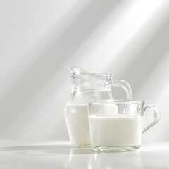 Fresh cold milk and free space for your decoration 