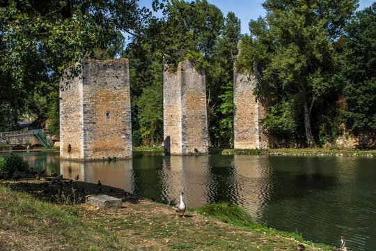 ruins of the bridge at Lussac France