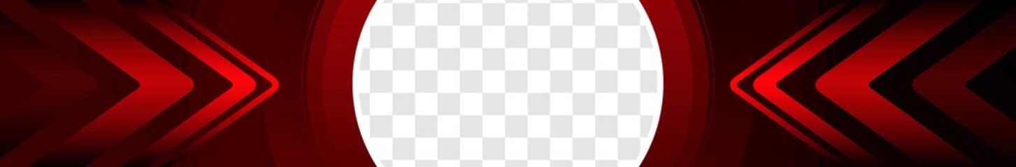 Red Dynamic Video Platform Banner with Transparent Background. Vector illustration