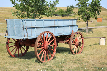 Historic cart in the Fort Laramie National Historic Site, Wyoming, USA