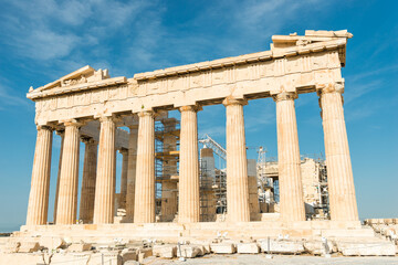 Obraz premium Parthenon temple in Acropolis at Athens, Greece
