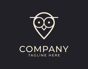 Owl Logo Design Template. Company Icon Line Art Vector