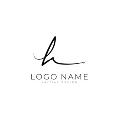 H initial handwriting logo template. signature logo concept. Hand-drawn Calligraphy lettering sign illustration.