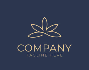 Marijuana Cannabist Logo Design Template. Company Icon Line Art Vector