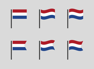 Holland flag symbols set, Netherlands national flag icons