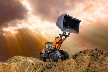 excavator at work on construction site