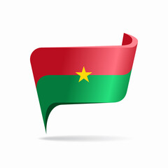 Burkina Faso flag map pointer layout. Vector illustration.