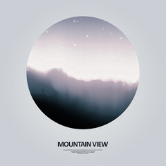 Mountain peaks illustration