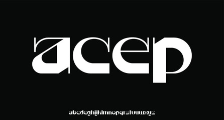 futuristic modern font alphabet vector typeset