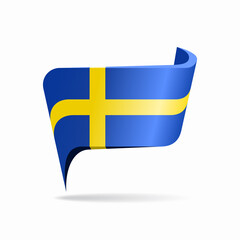 Swedish flag map pointer layout. Vector illustration.