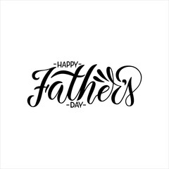 Happy Father's day lettering. Handmade vector calligraphy for greeting cards, postcards, T-shirt print. Illustration isolated on white background.