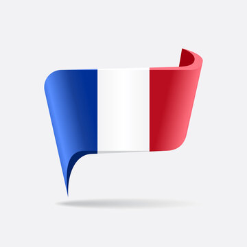 French flag map pointer layout. Vector illustration.