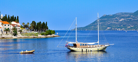 Fototapeta na wymiar Kroatien, Küste am Adriatischen Meer, Panorama