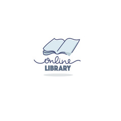 book store and online library,  logo label  icon for your mobile app