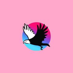 flying falcon icon logo vector illustration
