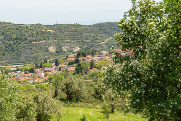 Fototapeta na wymiar View of the traditional mountain village of Cyprus.