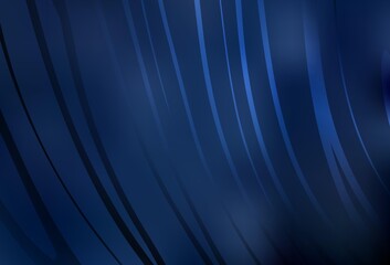 Dark BLUE vector background with curved lines.