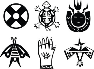 Ancient Native American Symbols Set