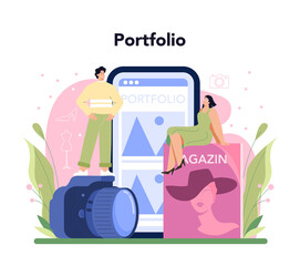 Fashion model online service or platform. Man and woman represent