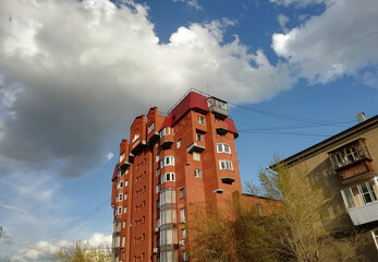 Yekaterinburg, Russia -01.05.2021: Modern residential high-rise buildings in Russia. Real estate...