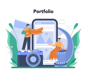 Photographer online service or platform. Professional photographer