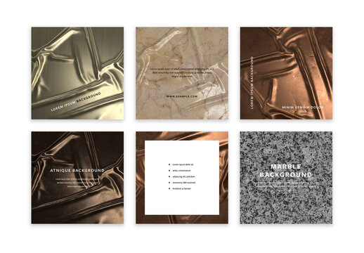 Various Texture Material Background for Social Media Posts