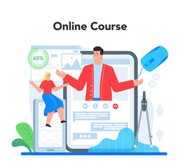 UX UI designer online service or platform. App interface improvement
