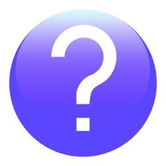 White question mark on blue background