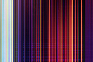 LCD television with broken screen and colorful stripes