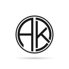 AK or AKD letter design logo logotype icon concept
