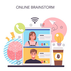 Brainstorm online service or platform. New idea generation
