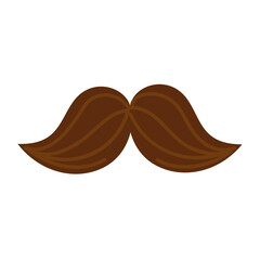 Isolated mustache icon. Brown mustache