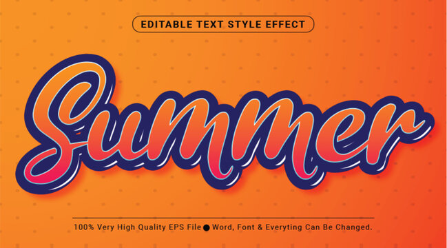 Summer orange Text Effect, Editable Text Effect